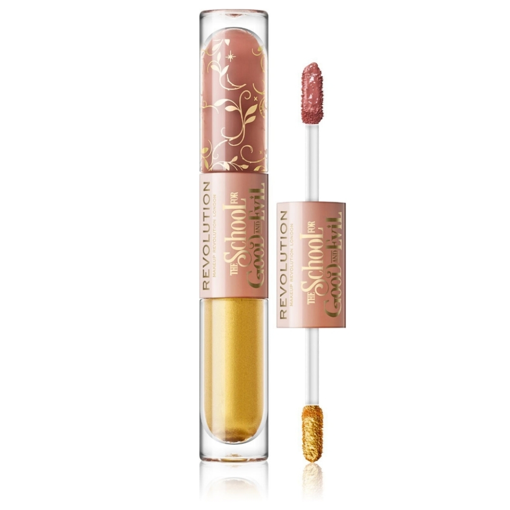 Revolution Liquid Eyeshadow Double - The School Of Good & Evil - Gold & Pink